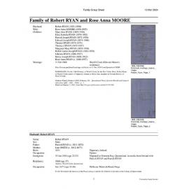 Rose Anna Moore and Robert Ryan - Family Group Sheet