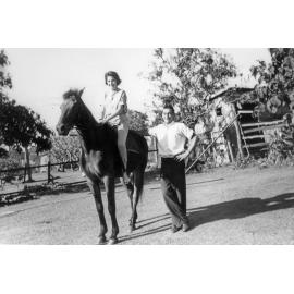 Girl on horse at Woodend, Ipswich, 1960s