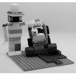 Brickswich version of an 'Unknown family husking maize in front of a house on farm, Laidley', from the 1900s.