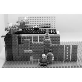 Brickswich version of mother and child in front of house in the Ipswich area, from the 1890s