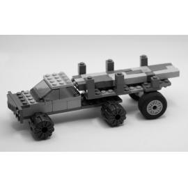 Brickswich version of a loaded logging truck at Kruger Sawmill, Byrne Street, Bundamba, from 1959
