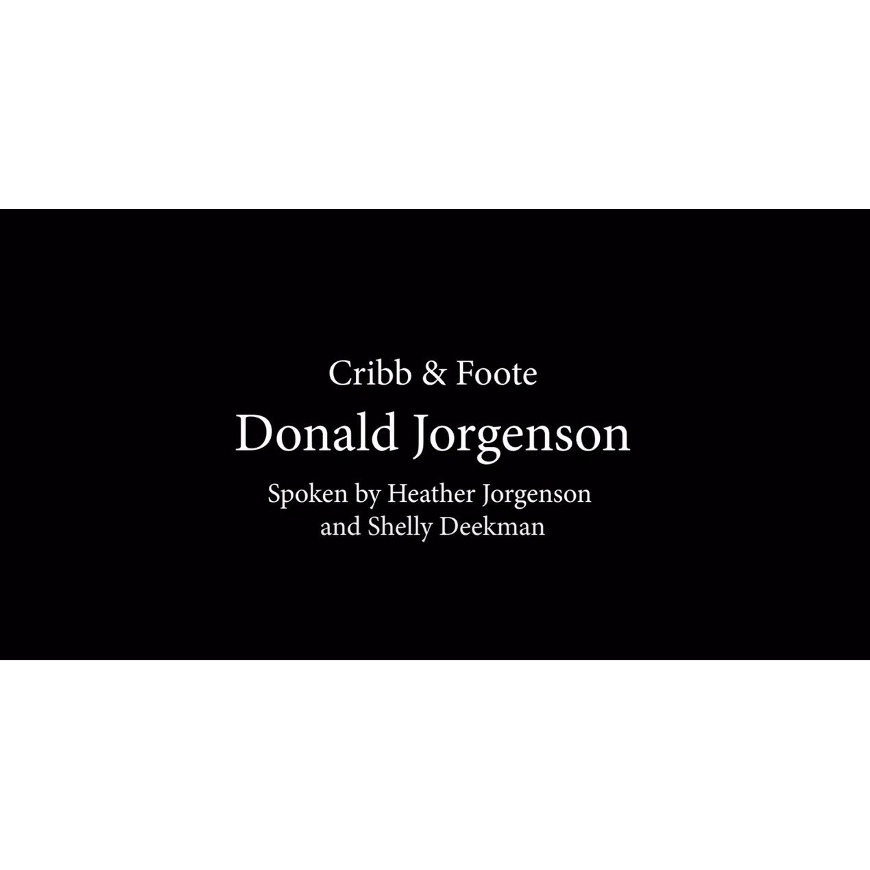 Oral History with the daughters of Donald Jorgenson, manager of Cribb and Foote, 7th November 2016