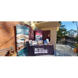 Picture Ipswich & Ipswich Heritage display stand at the Galvanized launch, Walter Burley Griffin Incinerator, Ipswich, August 2024