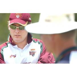 Nick Kruger playing cricket, Ipswich, December 2003