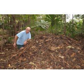 Lloyd Bird with a dirt pile, Ipswich, December 2003