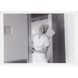 Sister Pat Devereaux in hospital ward, Ipswich, 1950s