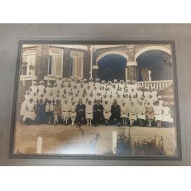 Hospital staff outside original building, 1921