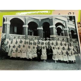 Ipswich Hospital Staff outside original building, Ipswich, c.1922