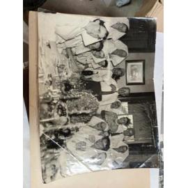 Hospital nursing staff with Dr Trumpy Christmas, 1958