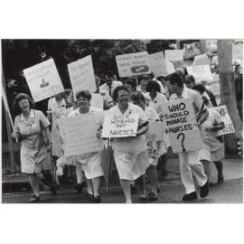 Nurses' Protest March, union action Ipswich Hospital 1990s