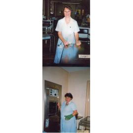 Margot in Nursery, and Cathy at autoclave 1990s