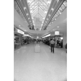 Ground floor car display and shops at the opening of Ipswich City Square, Ipswich, August 1987 