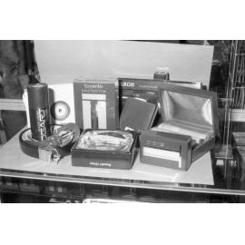 Men's cologne, accessories, and grooming products, Ipswich, September 1980