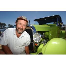 Ron Ward and his machine at rodents car show at Rosewood show grounds, Rosewood, September 2003