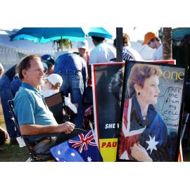 Peter Keogh at the rally for Pauline Hanson, Ipswich, September 2003