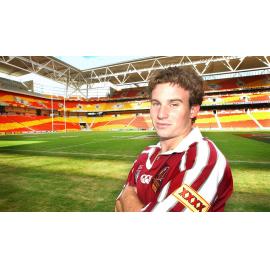 Unidentified junior rugby league player at Suncorp Stadium, Ipswich, June 2003