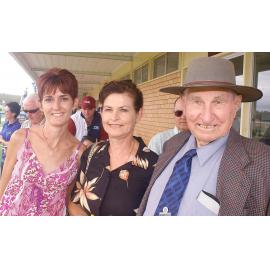 Kellie Bayliss, Karion Waldron and Col Bayliss at Bunbury Turf Club, Ipswich, February 2003