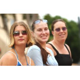 Melissa, Joanne, and Tracie Priestly at D'arcy Doyle Place, Ipswich, February 2003