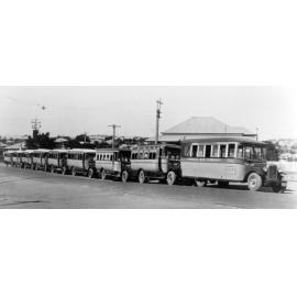 Row of Pioneer Buses at Ipswich, 1930s