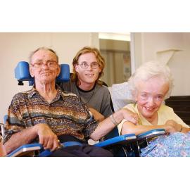Joe Wilson, Tim Brennan and Dawn Wilson (married 23 years), at the Golden Years Concert, Ipswich, February 2003
