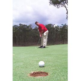 Unidentified man playing golf, Ipswich, February 2003