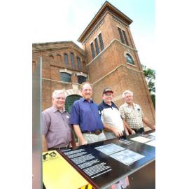 Ken Springer, Bevan Leschke, Allan Brims and Mick Powell at the Workshops Rail Museum, North Ipswich, February 2003