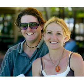 Tim Trihey and Tracy Hart at the horse races, Ipswich, March 2003