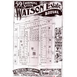 Watson Estate map, Booval, 1911