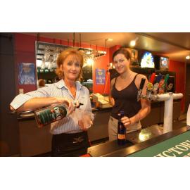 Rae Gilchrist and Kerrie Angove at Centenary tavern, Ipswich, March 2003