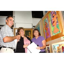 David and Teresa Johansson with Carmel Mohl at the Ipswich Art Awards, Ipswich, April 2003
