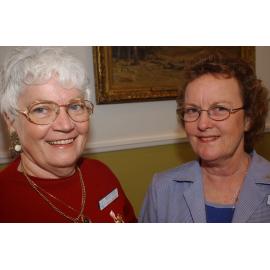 Pieta Brown and Pam Bourke at the Cancer Fund morning tea, Ipswich, April 2003