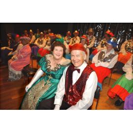 Pam Schubel (playing Mrs Green), Brent Muller (playing Mr Brown) in "The Magic of the Minstrels" at the Ipswich Civic Center for Ipswich festival, Ipswich, April 2003