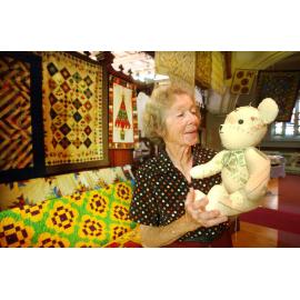 Unidentified woman and arts and crafts at St Paul's Church, Ipswich, April 2003