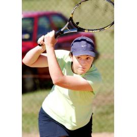 Lisa Orford (top seed) from Brisbane, playing Ladies open singles final, Ipswich, April 2003