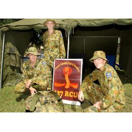 Luke Hopson, Leisha Vink and Ben Wilson from the Australian Army Cadets, Ipswich, April 2003