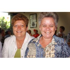 Chris Fletcher and Shirley Perry enjoying Queensland Cancer Fund Melbourne Cup Day celebrations at Fentons, Ipswich, November 2003