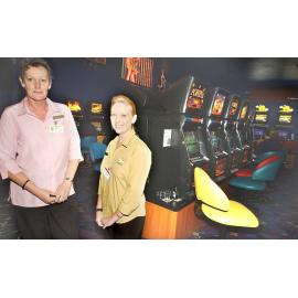 Oxley Tavern Gaming Manager, Vandra McAskill with Gaming Attendant, Vivky Walsh, Oxley,Brisbane, November 2003 