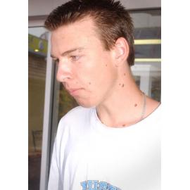 Geoff Hohnky participating in a vox pop, Ipswich, November 2003