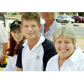 Melinda Lake, Graham Livingston and Cheryl Livingston at the North Ipswich Bowls Club fundraiser for the Ipswich Hospice, Ipswich, November 2003