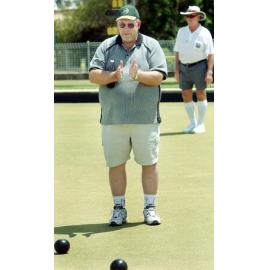 Ray Davidson at the North Ipswich Bowls Club fundraiser for the Ipswich Hospice, Ipswich, November 2003