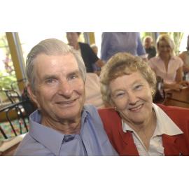 Earle and Glenis Auld attending the Woolworths Christmas party at Swags, Ipswich, November 2003