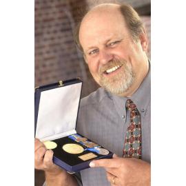 Rob Rush with his 1000 yard gold medal from the Target Rifle World Championships, Ipswich, August 2003