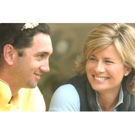 Thought to be Deborah Hutton with unidentified man at Brookwater golf course, Brookwater, August 2003