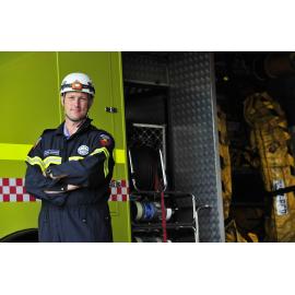 Urban Search and Rescue firefighter Nathan Chadwick, Ipswich, January 2013