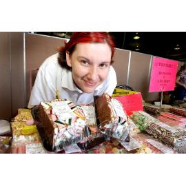 Unidentified woman selling Liquorice and various Lollies at the Ipswich show, Ipswich, May 2003