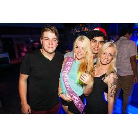 Jayden Tomlinson, Takita Kelly, Jared Britten and Caitlyn Petersen at Cocktails Nightclub, Ipswich, January 2013