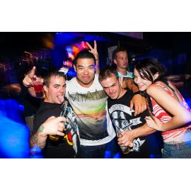 Ricky Butt, Ryan Steele, Danny Butt and Monique Quinn at Cocktails Nightclub, Ipswich, January 2013