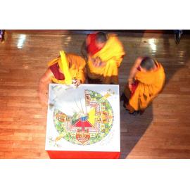 Gyuto monks at the art gallery, Ipswich, May 2003