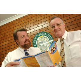 Paul Tully and Peter Wilson at Westside Christian College, Ipswich, May 2003