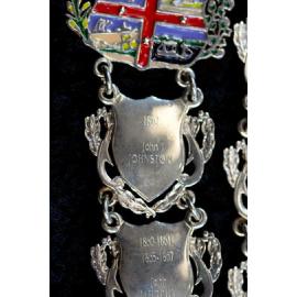 Shield for 2nd Mayor of Ipswich John Johnston, close-up of the Ipswich Mayoral Chains of Office, in use since 2010 